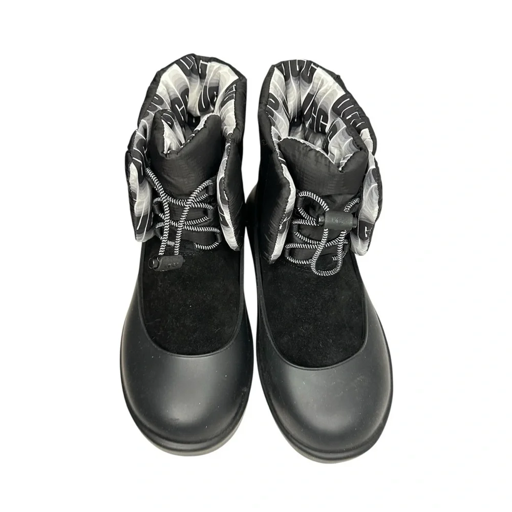 UGG CLASSIC MAXI TOGGLE BLACK LEATHER WATERPROOF WOMEN'S BOOTS SIZE 7